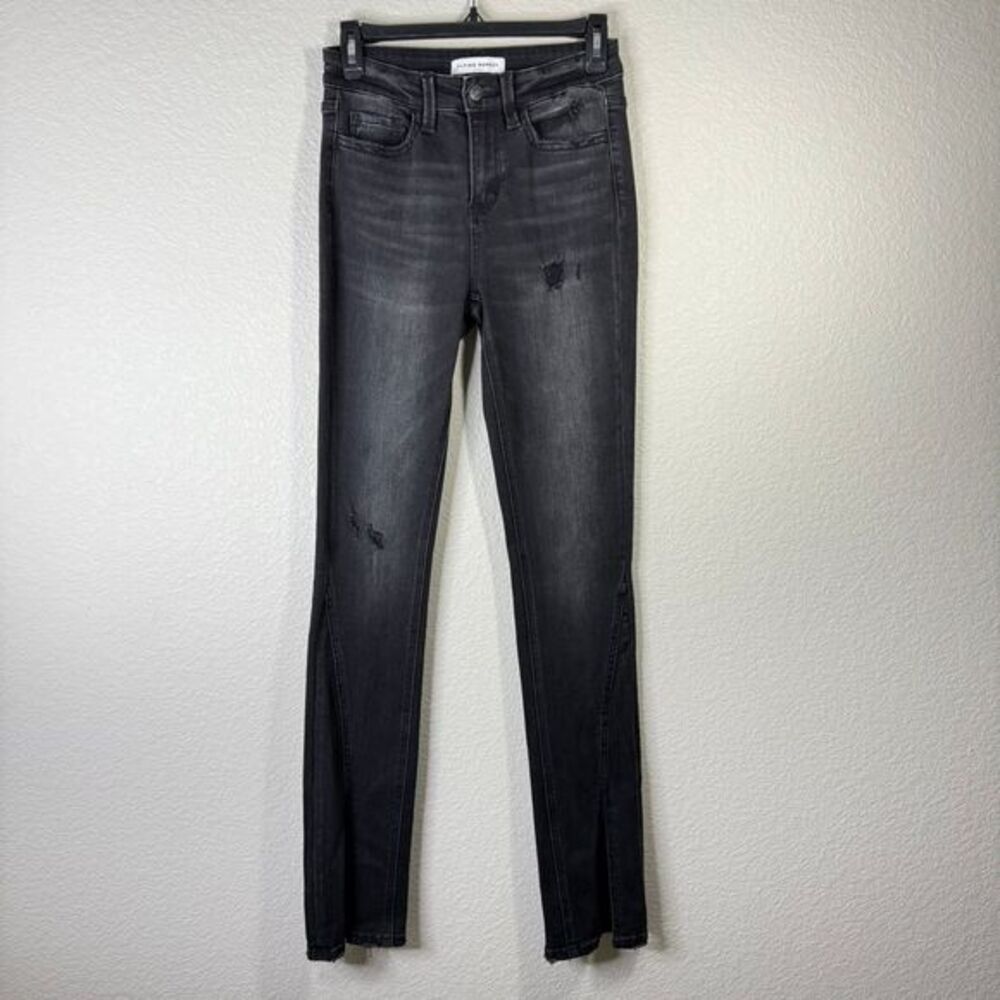 Flying Monkey Black Distressed Split Hem Skinny J… - image 1